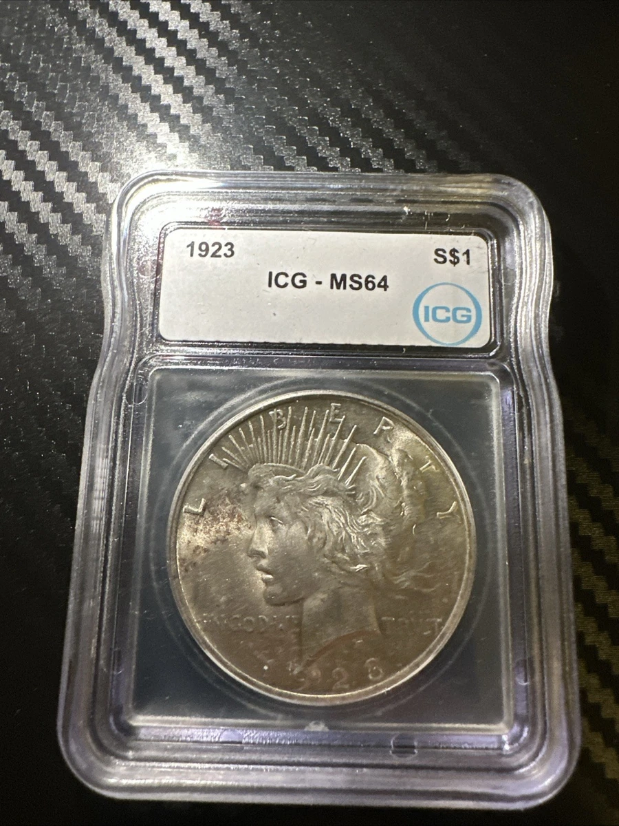 MS 64 Graded 1923 Year ICG Certified Peace Dollars (1921-1935) for