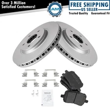 Front Brake Pad & Coated Rotor Kit Premium Semi-Metallic for Chevy Pontiac