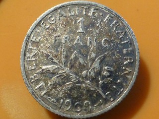 1 FRANC SEMEUSE (ARGENT) 1909 RARE & BELLE QUALITE TTB !