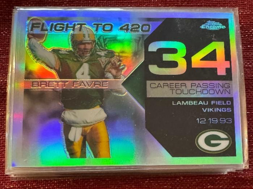 2007-08 Topps refractores cromados vuelo a 420 brett favorito lote de 14 casi nuevo+ - Imagen 2 de 2