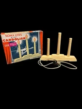 Vintage NOMA Lites 3-Light Electric Christmas Window Candelabra w/ Box Works