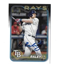 2024 TOPPS #181 LUKE RALEY RAYS MARINERS AUTOGRAPHED SIGNED BASEBALL CARD