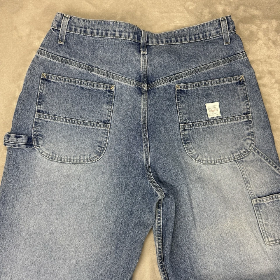 "De colección Y2K Sonoma Carpenter Jeans Para Hombres 34x32 Sueltos Patinador Ropa de Trabajo Pierna Ancha 10""" Foto 2 de 4