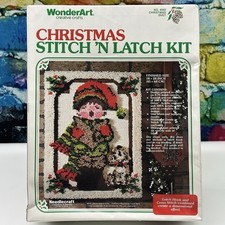 WonderArt CHRISTMAS DUET Latch Hook Rug Kit Stitch 'n Latch 4502 Vintage Sealed