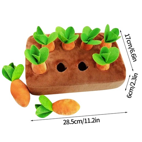 Dog Carrot Plush Toy Interactive Dog Toy Encourage Foraging Skills Dog Sniff Toy - Picture 3 of 15