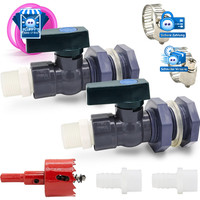 Regentonne Zapfhahn Set 2 StüCk Pvc Ventile 25Mm 16Mm Mit Schlauchadapter