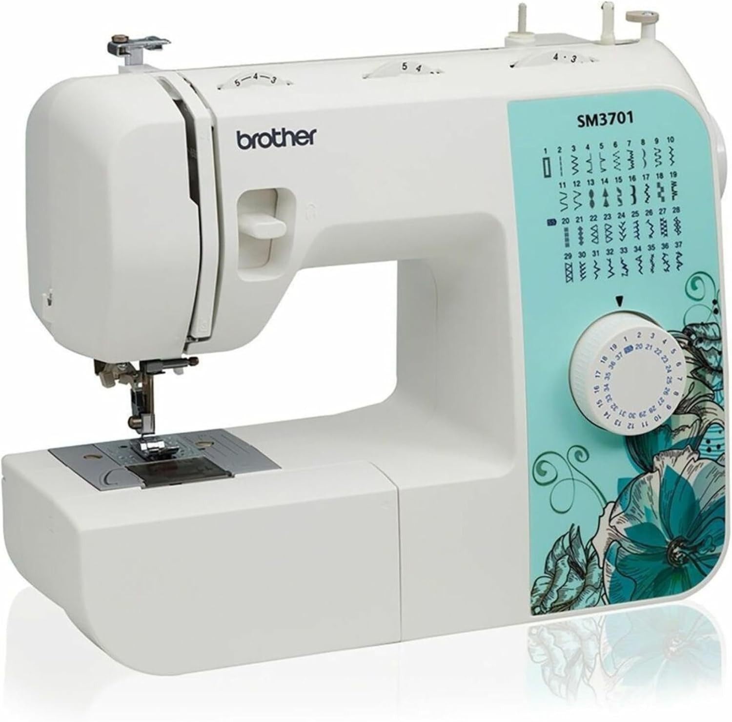 White SM3701 Sewing Machine for Smooth Stitching