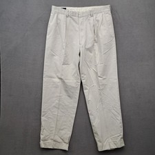 Vtg 90s Polo Ralph Lauren Mens 38x32 Classic Fit Pleated Chino Pants Khaki Y2K