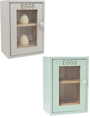 Eierschrank Holz 2 Einlegeböden 12 Eier Aufbewahrung
