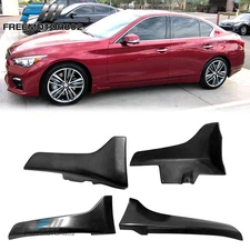 Side Skirts Fits 14-17 INFINITI Q50 JDM Sports Rocker Lip Corner Aprons
