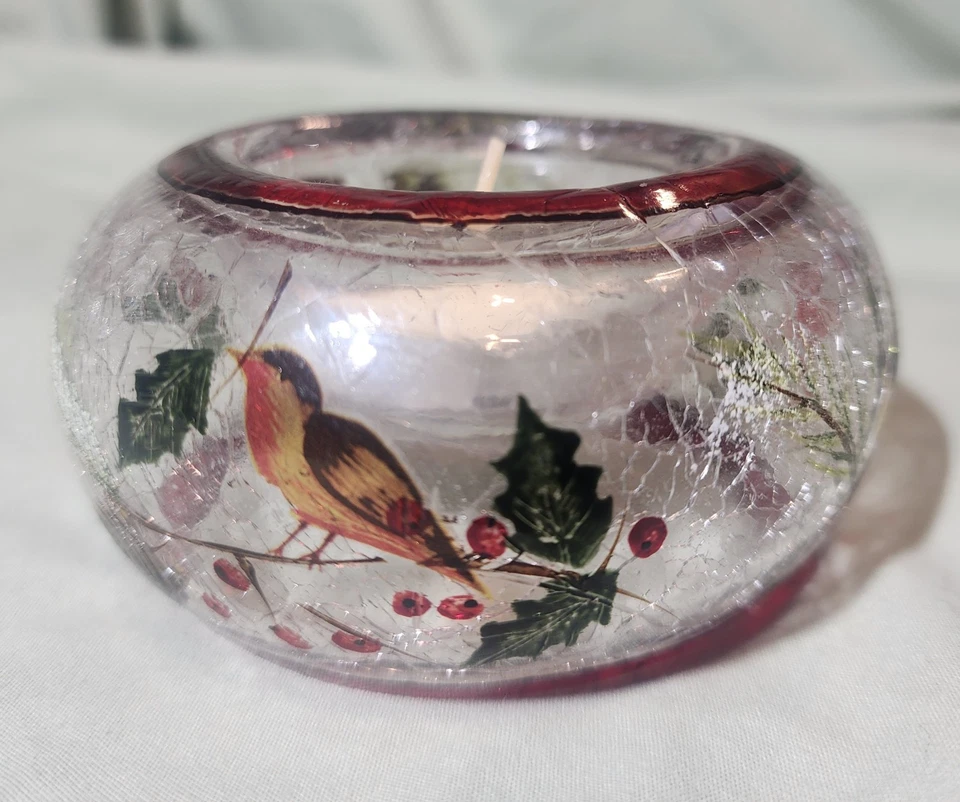 Portavelas Yankee Holiday Tealight, vidrio agrietado Foto 3 de 4