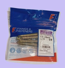 Concrete Frame Screw(Forgefix) 7.5 x 62mm, Resealable Bag of 10