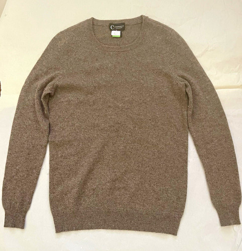 C by Bloomingdale's Brown Cashmere Knit Crew Neck Pullover Sweater M