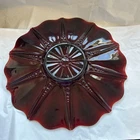 Vintage ANCHOR HOCKING RUBY RED GLASS OYSTER & PEARL Radiance 13.50" W 1930’s
