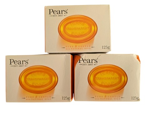 (3) Boxes Pears Transparent Amber Soap with Natural Oils 125g Box - Picture 1 of 3