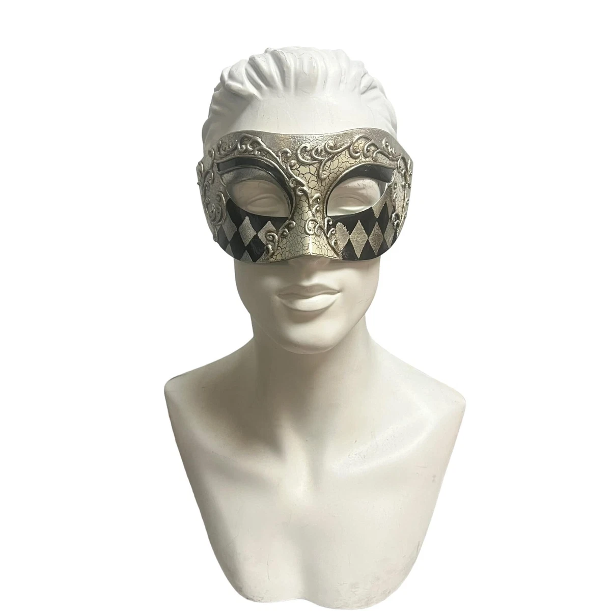 Gold/Black Greek Venetian Style Masquerade For Men Mask Costume.