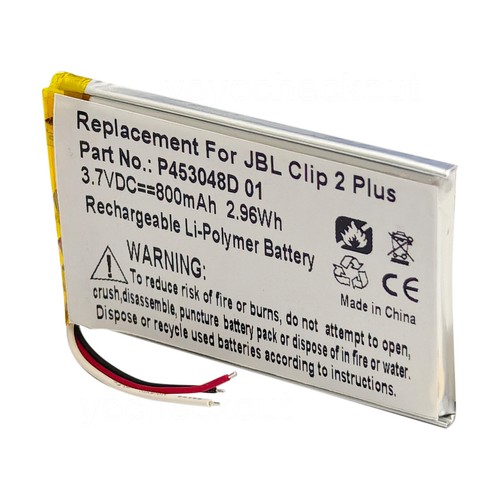 For JBL Clip 2 Plus Bluetooth Speaker P453048D 01 Battery 800mAh Replacement - Picture 5 of 7