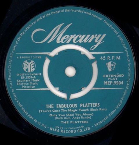 The Platters (7" Vinyl) The Fabulous Platters EP-Mercury-MEP 9504-UK-1956-SEHR GUTER/SEHR GUTER Zustand - Bild 2 von 2