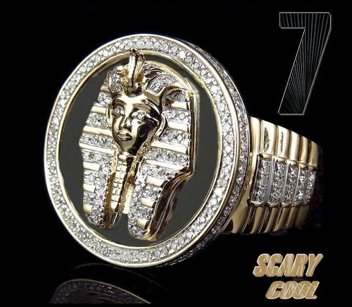 Neu King Tut Ägyptisch Gold Ägypten Herren Gothic Biker Ring  - Bild 6 von 12