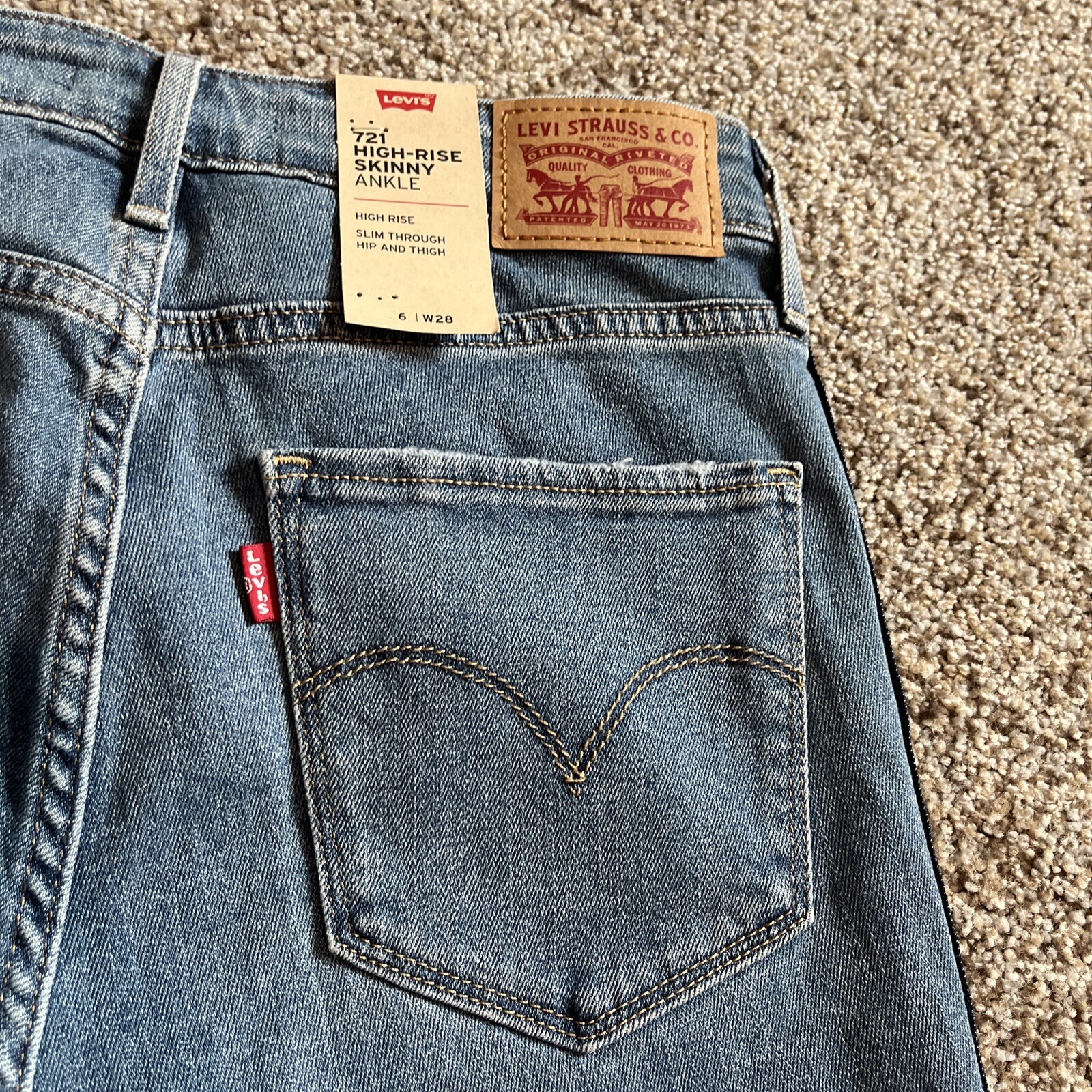 Levis 721 high rise skinny ankle jeans women denim New 28 (27 X 26.5) - View 18