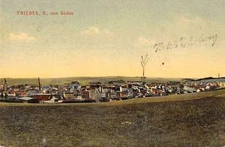 Triebes Thuringia Germany panoramic birds eye view of area antique pc Y14594