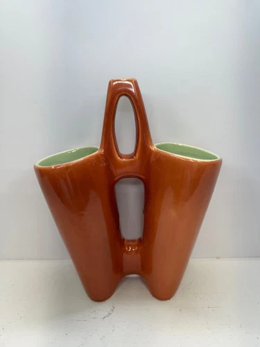 Mid Century Red Wing Double Vase #B1428