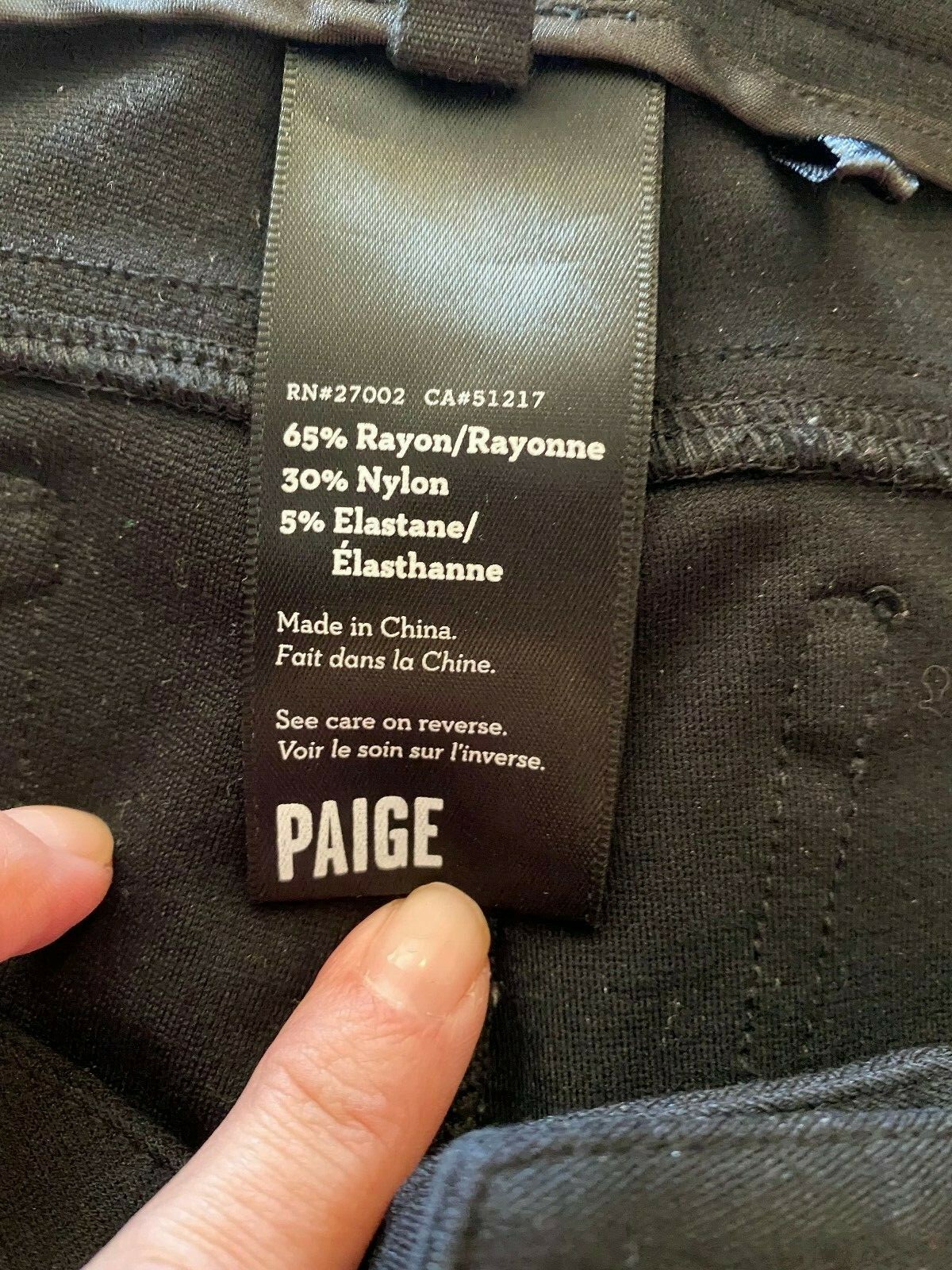Paige Black Jeans Jeggings Skinny Size 