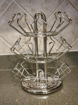 Keurig K Cup Rotating Carousel 24 Coffee Pod Holder Rack Spinner Caddy  Chrome