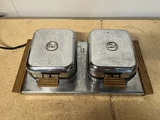 Vintage ELECTRO CRAFT W-47 CHROME DUAL WAFFLE MAKER Excel Inc Brunch Master C89