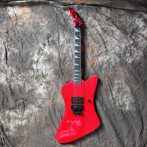 Custom Red FireBird Electric Guitar H Pickups Solid Body FR Bridge Fast Ship