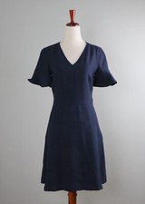 BANANA REPUBLIC NWT $120 Solid Navy Lined Seamed A-Line Shift Dress Size 2