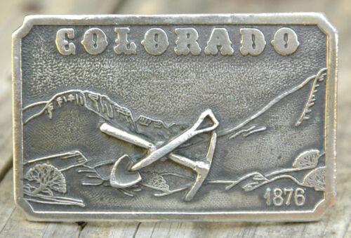 Colorado 1876 Brass Belt Buckle-Wyoming Studio Art Works-James Lind-1973-W-2