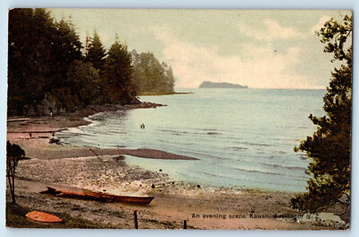 Auckland New Zealand Postcard An Evening Scene Kawau c1910 Antique Unposted