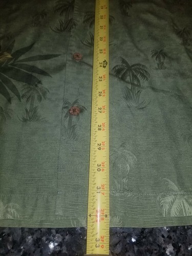 Tommy Bahama Mens Large L Hawaiian Camp Shirt 100% Silk Green Floral Print Rare - Picture 5 of 5