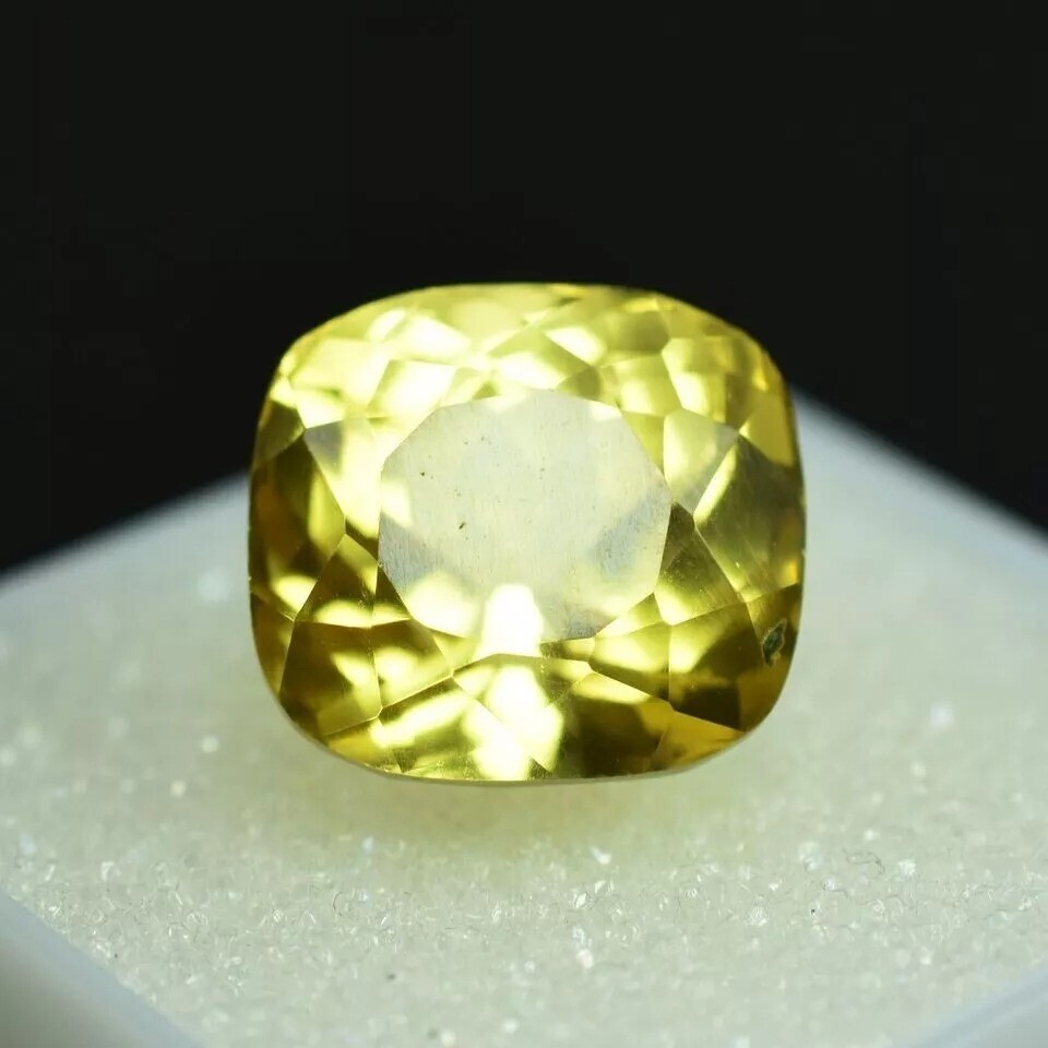 Flawless 11-12 Ct Ceylon Cushion Yellow Natural Sapphire Loose Certified Gemstone