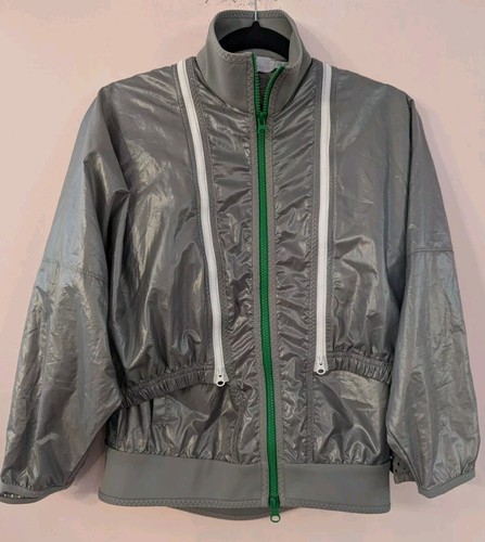 Stella McCartney Adidas S Windbreaker Jacket Active Convertible Green Grey Sport - Picture 16 of 18