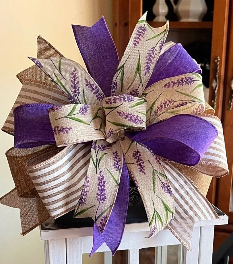 Arco con cable floral hecho a mano de 10 "tostado y púrpura para linterna cesta corona # 236 B rb Foto 4 de 4