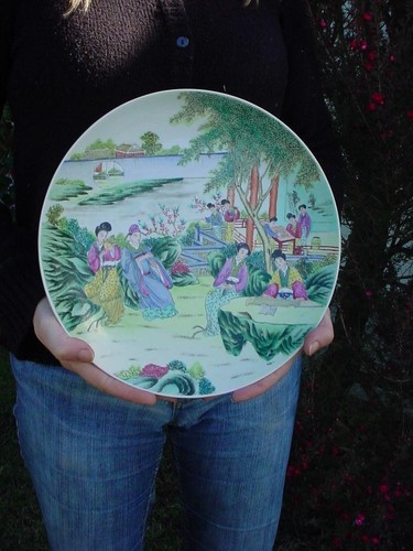 Wunderbares CHINESISCHES REPUBLIK handbemaltes Ladegerät 11 7/8" QIANLONG Marke