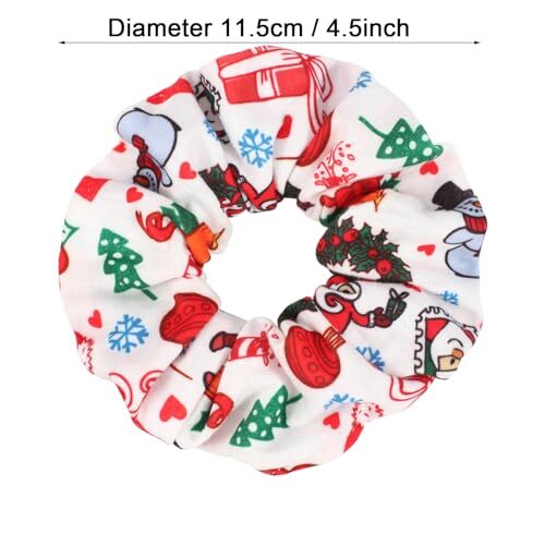 12 Stück Weihnachten Haar Scrunchies für Frauen Mädchen Santa Weihnachtsbaum Farbe 5 - Bild 6 von 8