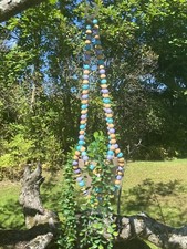 Boho Beaded Plant Hanger. Wooden Beads