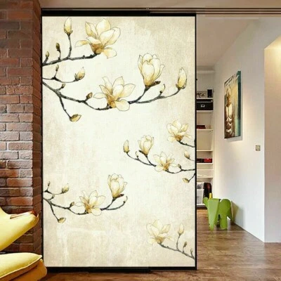 Chinoiserie Static Cling Fensterfolie Blumenverziert Mattiertes Glas Aufkleber - Bild 1 von 4