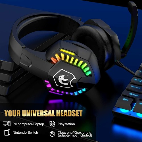 Wirless Gaming Keyboard Mouse Headset,Metal Panel 104Keys Keypad PC PS4 4in1 RGB - Picture 11 of 19