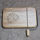 Custom Laser Engraved Cheese Slicer Cutter Wooden Board OAK Macys Cellar Kitchen