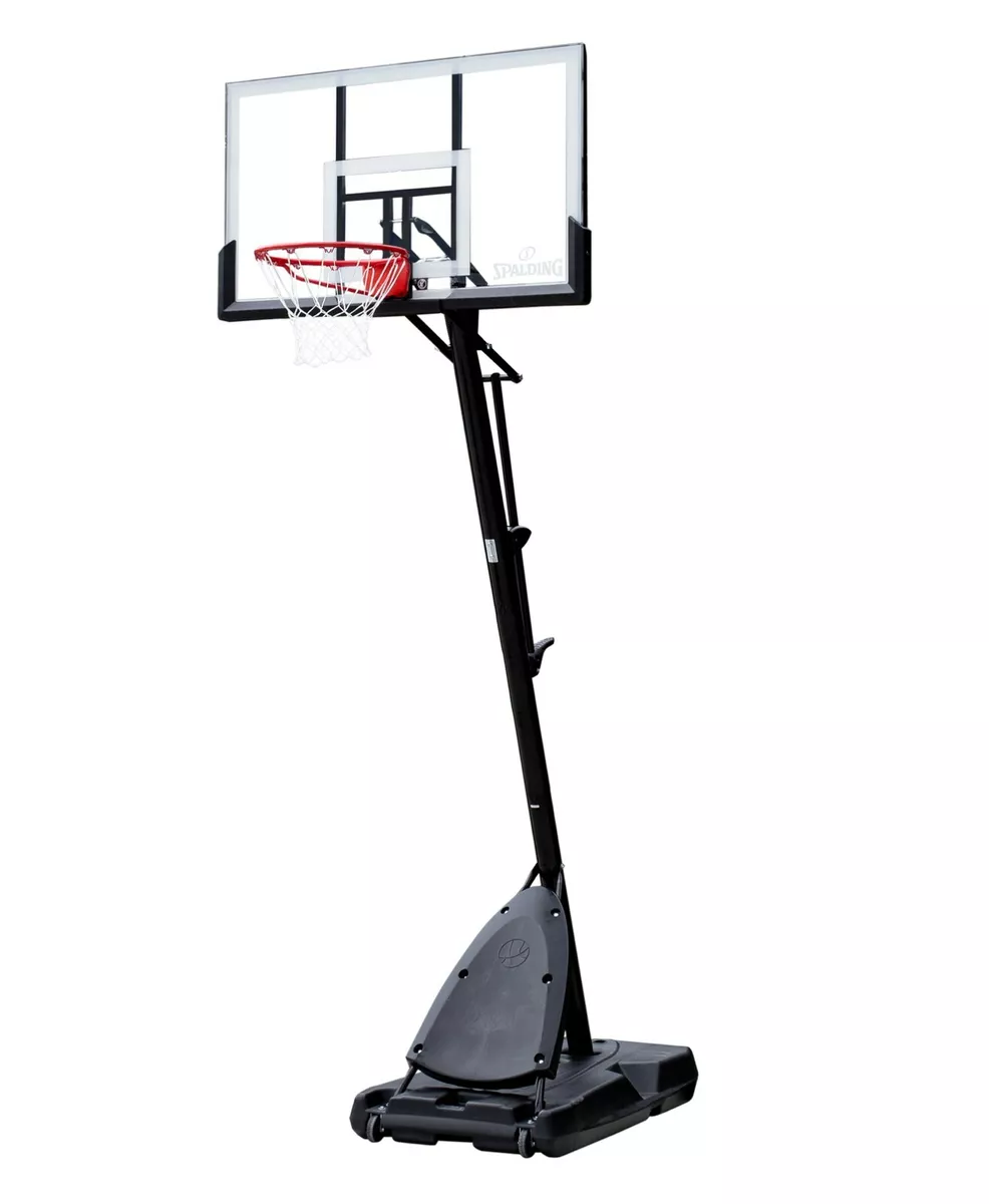 Basketball Hoop, Height Adjustable Pole with Roller Base, Black, 1