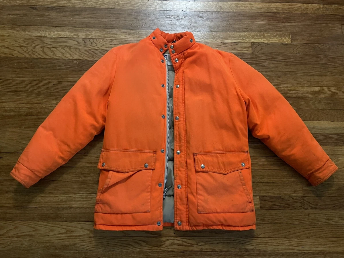 Vintage Schott Down Puffer Jacket Prime Northern Goose Orange M 60s 70s  Hunting
