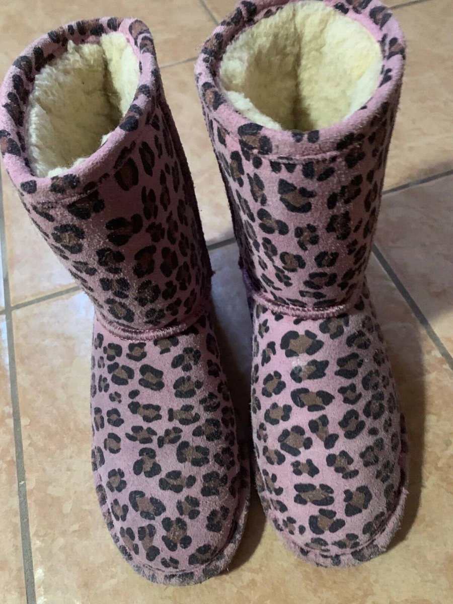 bearpaw girls boots cheetah print size 3 eBay