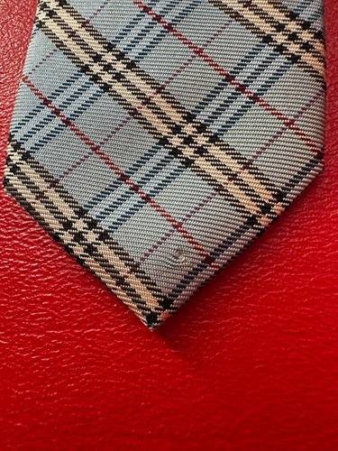 Burberry London Herrenkrawatte blau kariert Karomuster 100 % Seide - Bild 13 von 14