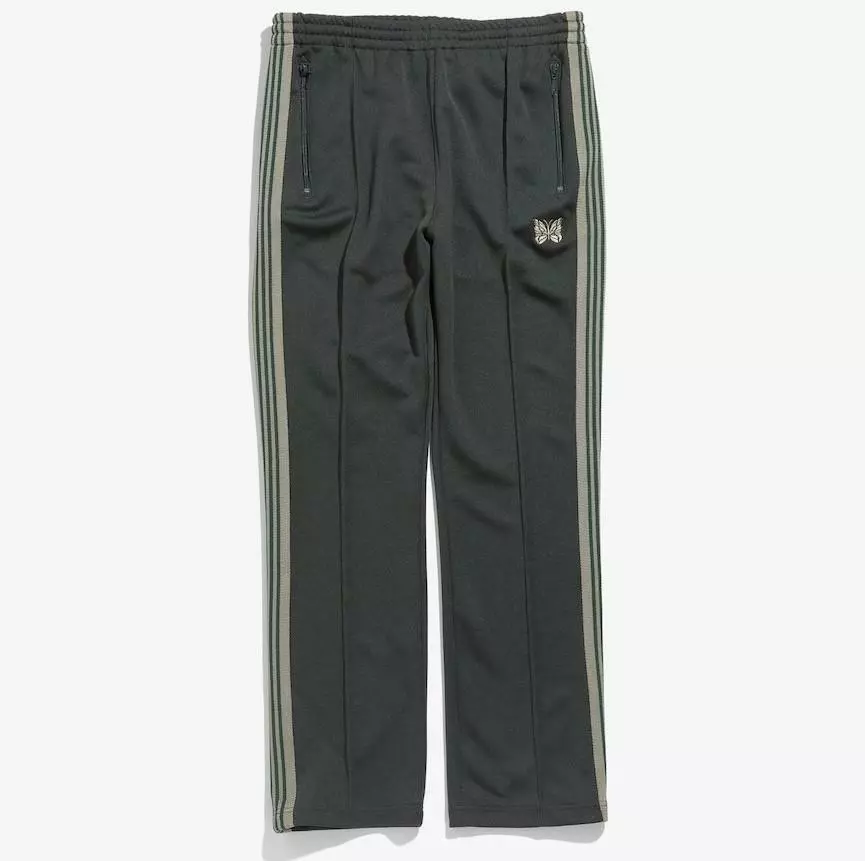 Needles Narrow Track pant poly smooth green brand new 21AW Nepenthes JO223