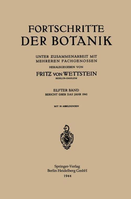 Thumbnail - Fritz Von Wettstein | Fortschritte Der Botanik | Taschenbuch | Deutsch