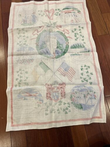 Vintage John F. Kennedy Tea Towel find Irish linen woven and printed in Ireland - Picture 9 of 12